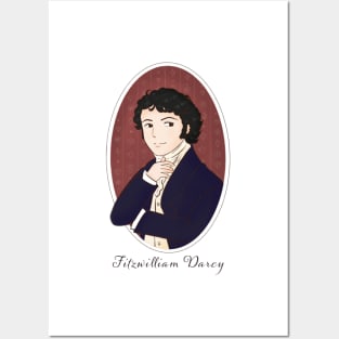 Cute Mr. Darcy Jane Austen Illustration Posters and Art